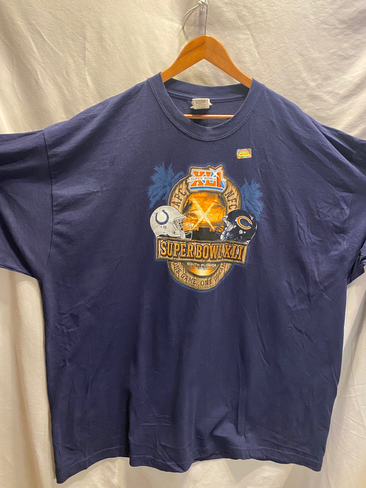 NFL 2007 Super Bowl XLI Commemorative Men's 3XL T-Shirt  NWOT
