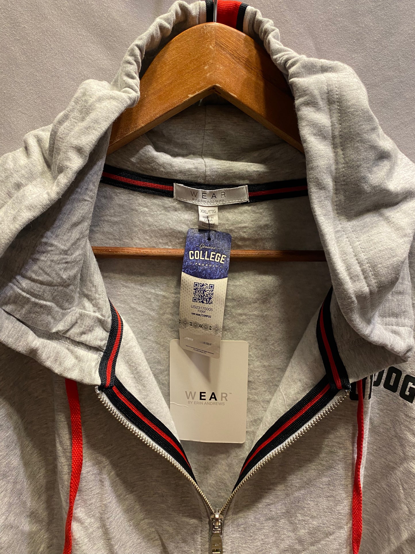 Officially Licensed NCAA Georgia Bulldogs Women's 2XL Full Zip Hoodie NWT