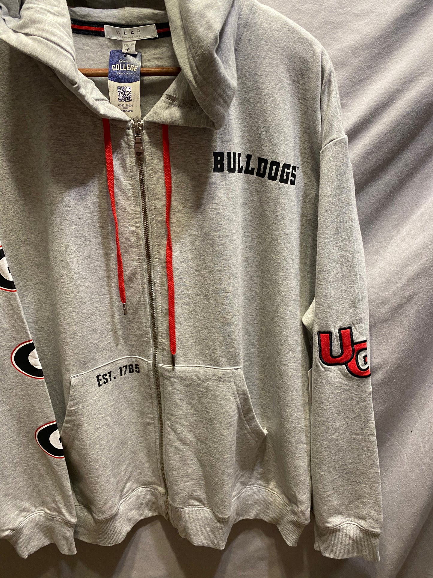 Officially Licensed NCAA Georgia Bulldogs Women's 2XL Full Zip Hoodie NWT