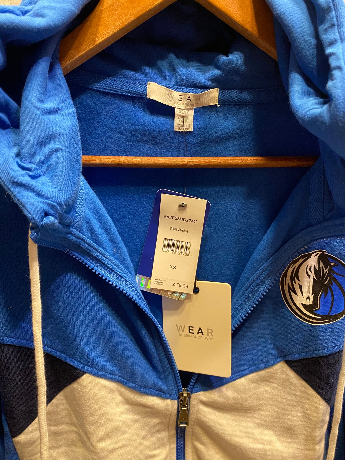Officially Licensed! NBA Dallas Mavericks Women's X-Small Full Zip Hoodie NWT