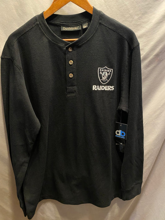 NFL Las Vegas Raiders Thermal Henley Long Sleeve T-Shirt  NWT